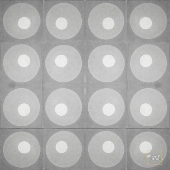Mosaic House Moroccan tile Martini C33-24-14 Gray Silver, gray White  cement, encaustic, field, pattern 