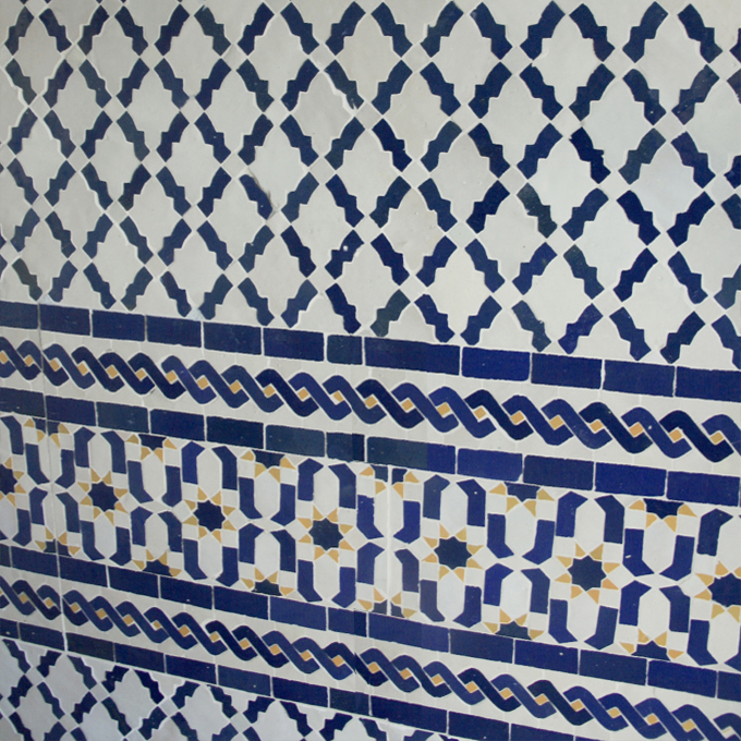 Mosaic House Moroccan tile Dazzle BV 1-15-18 White Cobalt Blue Yellow  zellige, mosaic, zellij, border, glaze, intricate, classic 