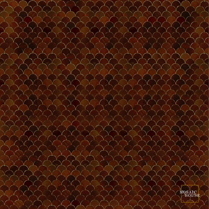 Mosaic House Moroccan tile Fleurs 19 Brown  solid zellige, mosaic, zellij, field, pattern, glaze, fishscale, classic 