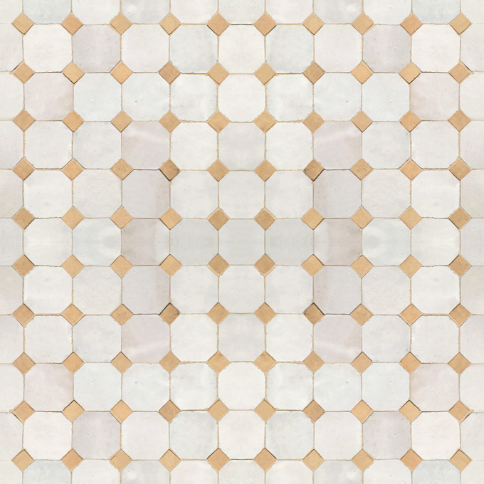 Mosaic House Moroccan tile Kora MDV 1-14 White Natural, Unglazed, Terracotta  zellige, mosaic, zellij, field, pattern, glaze 