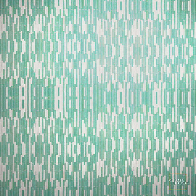 Mosaic House Moroccan tile Linear 1-12 White Light Green  zellige, mosaic, zellij, field, pattern, glaze 