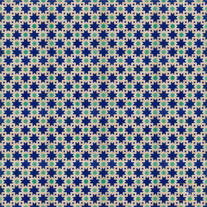 Mosaic House Moroccan tile Mogador 15-12-14 Cobalt Blue Light Green Natural, Unglazed, Terracotta zellige, mosaic, zellij, field, pattern, glaze