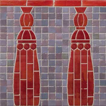 Mosaic House Moroccan tile Jayne Border Custom 7-9 Red Purple  zellige, mosaic, zellij, border, glaze 