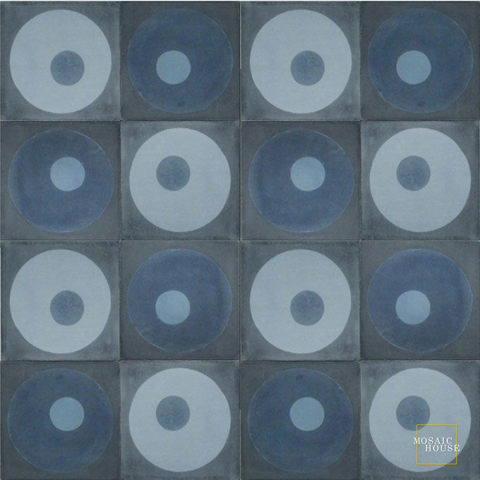 Mosaic House Moroccan tile Martini C41-43-29 Midnight Blue Indigo, blue Azur Blue  cement, encaustic, field, pattern 
