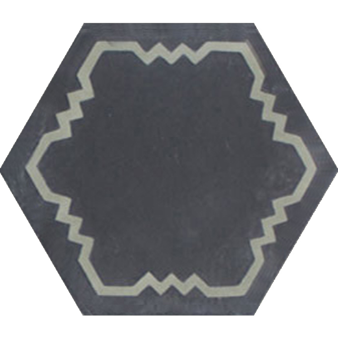 Mosaic House Moroccan tile Parisienne Art C4-34 B Black Aged Copper, gray  cement, encaustic, field, pattern 