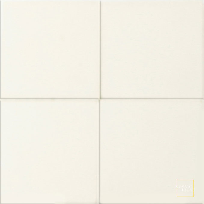 Mosaic House Moroccan tile C3 8x8 Cream Cream, white  solid cement, encaustic, loose, size 