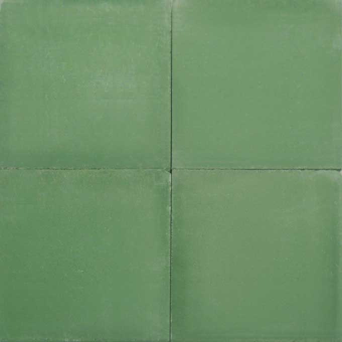 Mosaic House Moroccan tile C27 8x8 Green Green  solid cement, encaustic, loose, size 