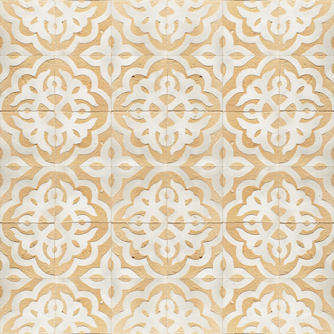 Mosaic House Moroccan tile Sophie 1 Chiseled
 White  chiseled field 