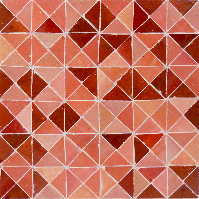 Mosaic House Moroccan tile Azur MRB 4-7-21 Rust Red Pink  zellige, mosaic, zellij, field, pattern, glaze, simple 