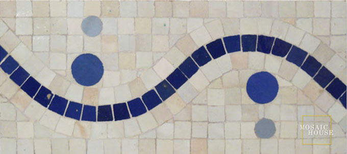 Mosaic House Moroccan tile Sakia 1-15-2-17 White Cobalt Blue Light Blue Sky blue  zellige, mosaic, zellij, border, glaze 