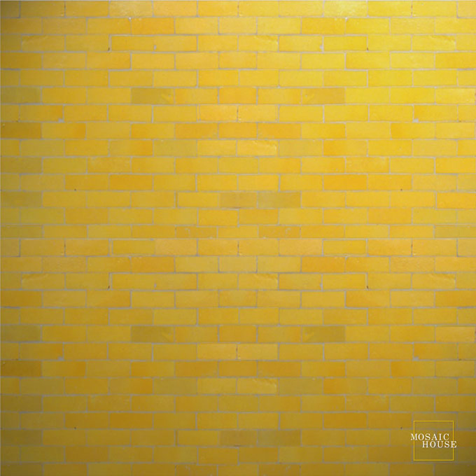 Mosaic House Moroccan tile Breeze 18 Yellow  solid zellige, mosaic, zellij, field, pattern, glaze 