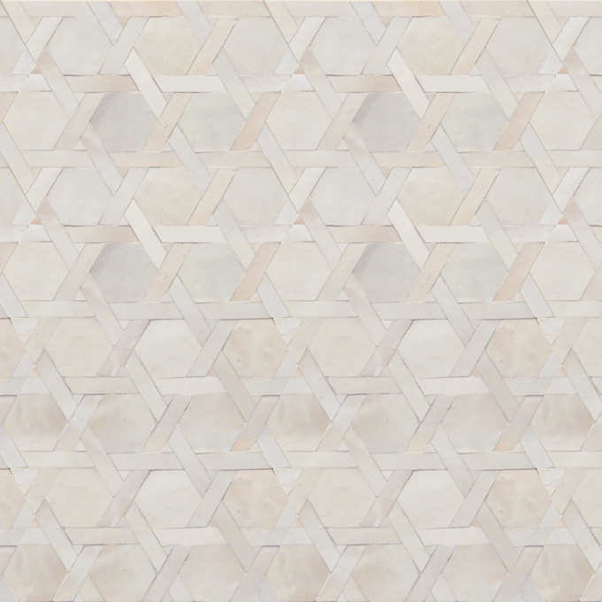 Mosaic House Moroccan tile Casa 1 White  solid zellige, mosaic, zellij, field, pattern, glaze, stars, simple 