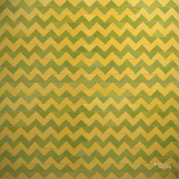 Mosaic House Moroccan tile Joon 18-5 Yellow Lime Green  zellige, mosaic, zellij, field, pattern, glaze 