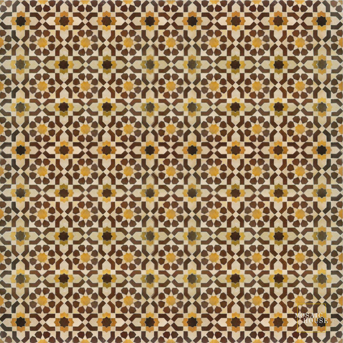 Mosaic House Moroccan tile Ketyani 11-19-8 Beige Brown Ochre  zellige, mosaic, zellij, field, pattern, glaze, classic, stars, intricate 