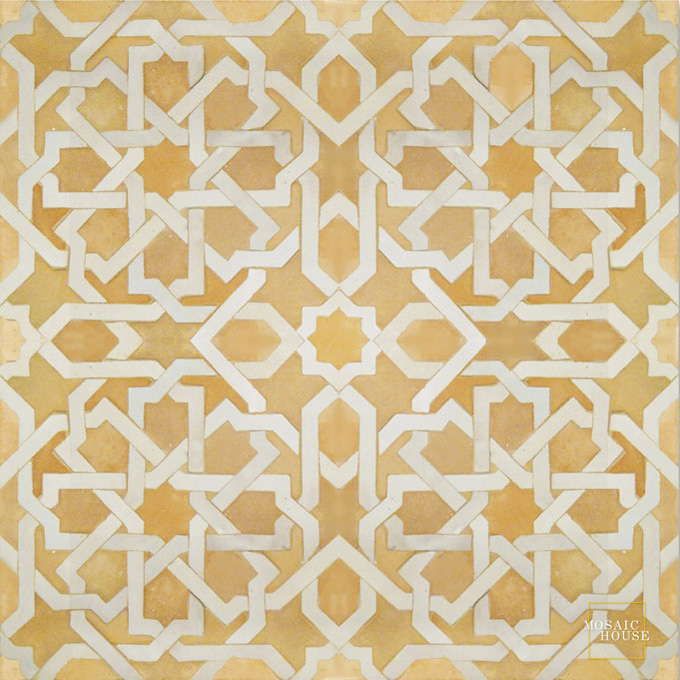 Mosaic House Moroccan tile Metam LG 1-14 White Natural, Unglazed, Terracotta  zellige, mosaic, zellij, field, pattern, glaze 