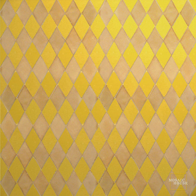 Mosaic House Moroccan tile NZaq 18-14 Yellow Natural, Unglazed, Terracotta  zellige, mosaic, zellij, field, pattern, glaze 