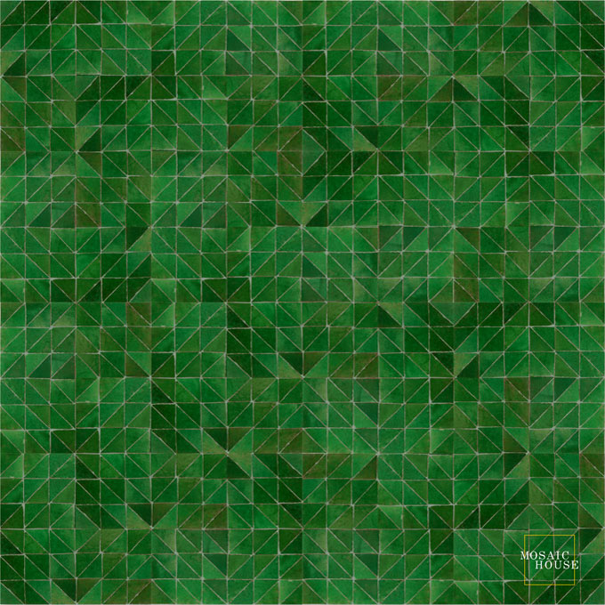 Mosaic House Moroccan tile Seville 10 Green  solid zellige, mosaic, zellij, field, pattern, glaze, simple, classic 
