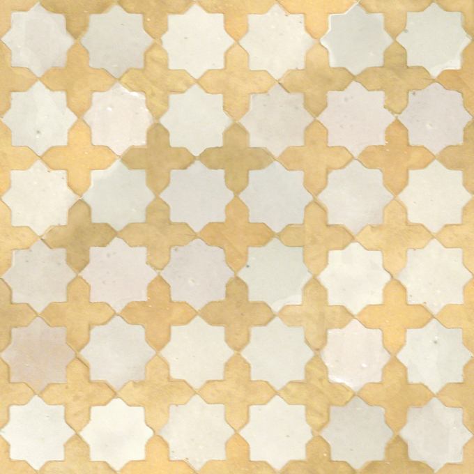 Mosaic House Moroccan tile Tanger S 1-14 White Natural, Unglazed, Terracotta  zellige, mosaic, zellij, field, pattern, glaze 