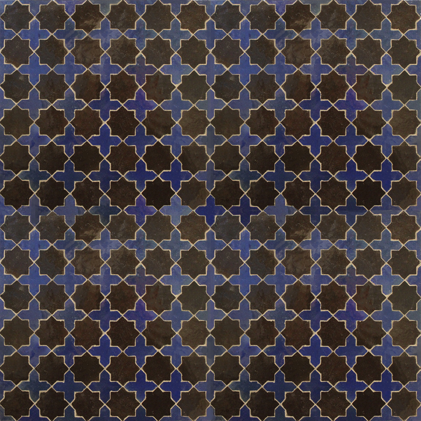 Mosaic House Moroccan tile Tanger S 6-3 Black Midnight Blue  zellige, mosaic, zellij, field, pattern, glaze 