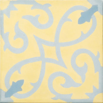 Mosaic House Moroccan tile Lucifer C2-39-29 Yellow Sky Blue Azur Blue  cement, encaustic, field, pattern 