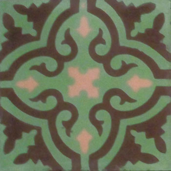 Mosaic House Moroccan tile Rosa C30-26-20 Spring Green Brown Bisque, pink  cement, encaustic, field, pattern 