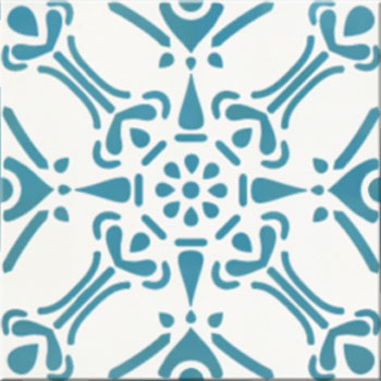 Mosaic House Moroccan tile HPC Hagan 26-23 Polar White Turquoise  hand painted 