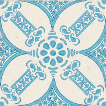 Mosaic House Moroccan tile HPC Hagan Light Turquoise  solid hand painted 