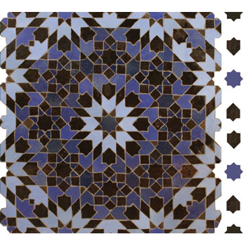 Mosaic House Moroccan tile Batha Custom Mid 3-15-6-2 Midnight Blue Cobalt Blue Black Light Blue  zellige, mosaic, zellij, field, pattern, glaze 