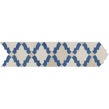 Mosaic House Moroccan tile Custom Darj Border NWD 1-2 White Light Blue  zellige, mosaic, zellij, border, glaze 