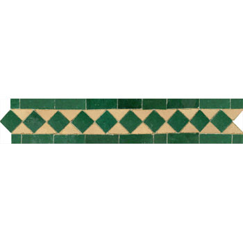 Mosaic House Moroccan tile Dfira DRH 10-14 Green Natural, Unglazed, Terracotta  zellige, mosaic, zellij, border, glaze 