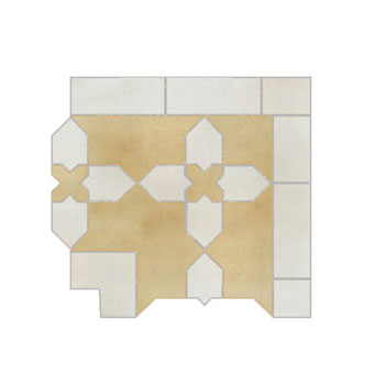 Mosaic House Moroccan tile Kmarshoun C Inside Corner 14-1 Natural, Unglazed, Terracotta White  zellige, mosaic, zellij, border, glaze 