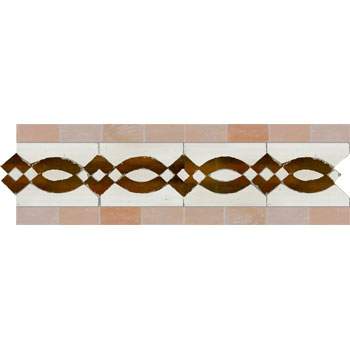 Mosaic House Moroccan tile Zitoune Custom 1-22-19 White Light Pink Brown  zellige, mosaic, zellij, border, glaze 