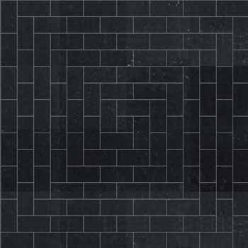 Mosaic House Moroccan tile Breeze Pinwheel 6 Black  solid zellige, mosaic, zellij, field, pattern, glaze 