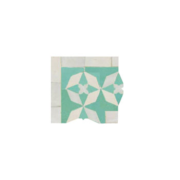 Mosaic House Moroccan tile Diamond Corner Custom 12-1 Light Green White  zellige, mosaic, zellij, border, glaze 