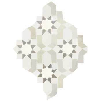 Mosaic House Moroccan tile Dazzle 26-1-27 Polar White White Dark Gray  zellige, mosaic, zellij, field, pattern, glaze 