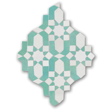 Mosaic House Moroccan tile Dazzle 26-12 Polar White Light Green  zellige, mosaic, zellij, field, pattern, glaze 