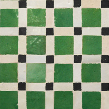 Mosaic House Moroccan tile Fes MDV 10-1-6 Green White Black  zellige, mosaic, zellij, field, pattern, glaze 