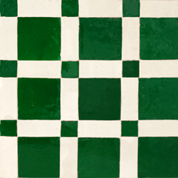 Mosaic House Moroccan tile Fes XL 10-1 Green White  zellige, mosaic, zellij, field, pattern, glaze 