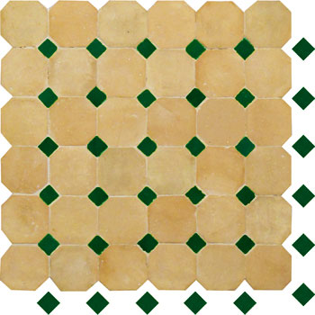 Mosaic House Moroccan tile Kora MDV 14-10 Natural, Unglazed, Terracotta Green  zellige, mosaic, zellij, field, pattern, glaze 