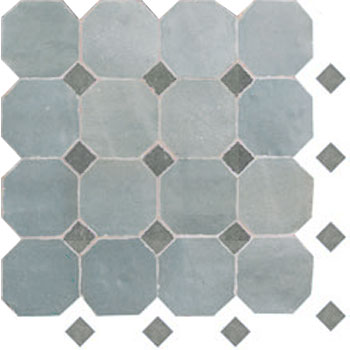 Mosaic House Moroccan tile Kora L 25-27 Light Gray Dark Gray  zellige, mosaic, zellij, field, pattern, glaze, simple, classic, octagonal 