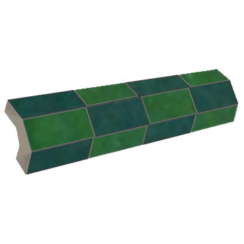 Mosaic House Moroccan tile Mosaic Corner Bullnose 10-24 Custom Green Sea Green  zellige, mosaic, zellij, bullnose, trim, glaze 