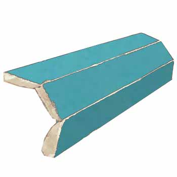 Mosaic House Moroccan tile Mosaic MJD Corner Bullnose 23 Turquoise  solid zellige, mosaic, zellij, bullnose, trim, glaze 