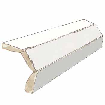Mosaic House Moroccan tile Mosaic MJD Corner Bullnose 26 Polar White  solid zellige, mosaic, zellij, bullnose, trim, glaze 
