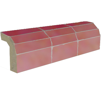 Mosaic House Moroccan tile Mosaic Flat Bullnose K 21 Pink  solid zellige, mosaic, zellij, bullnose, trim, glaze 