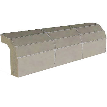 Mosaic House Moroccan tile Mosaic Flat Bullnose K 25 Light Gray  solid zellige, mosaic, zellij, bullnose, trim, glaze 