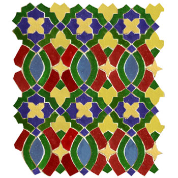 Mosaic House Moroccan tile Mopra 7-10-15-18-2 Red Green Cobalt Blue Yellow Light Blue  zellige, mosaic, zellij, field, pattern, glaze 