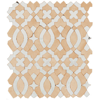 Mosaic House Moroccan tile Mopra 14-1 Natural, Unglazed, Terracotta White  zellige, mosaic, zellij, field, pattern, glaze 