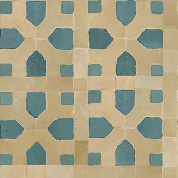 Mosaic House Moroccan tile Nejarine 28-11 Custom Teal Beige  zellige, mosaic, zellij, field, pattern, glaze 