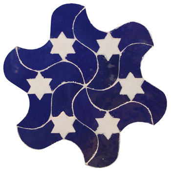 Mosaic House Moroccan tile RafRaf 15-1 Cobalt Blue White  zellige, mosaic, zellij, field, pattern, glaze 