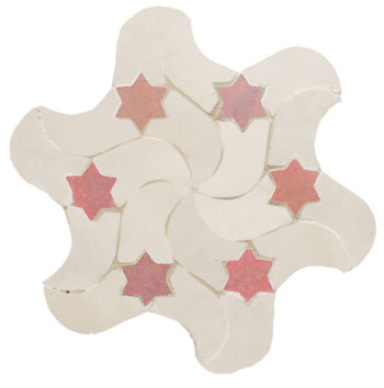 Mosaic House Moroccan tile RafRaf 1-21 Custom White Pink  zellige, mosaic, zellij, field, pattern, glaze 